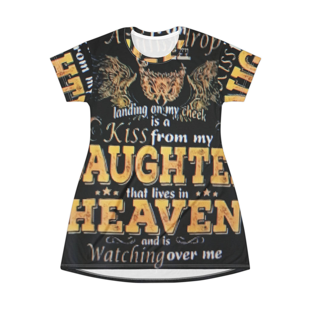 Daughter in Heaven Memorial T‑Shirt Dress — "A Kiss From My Daughter"