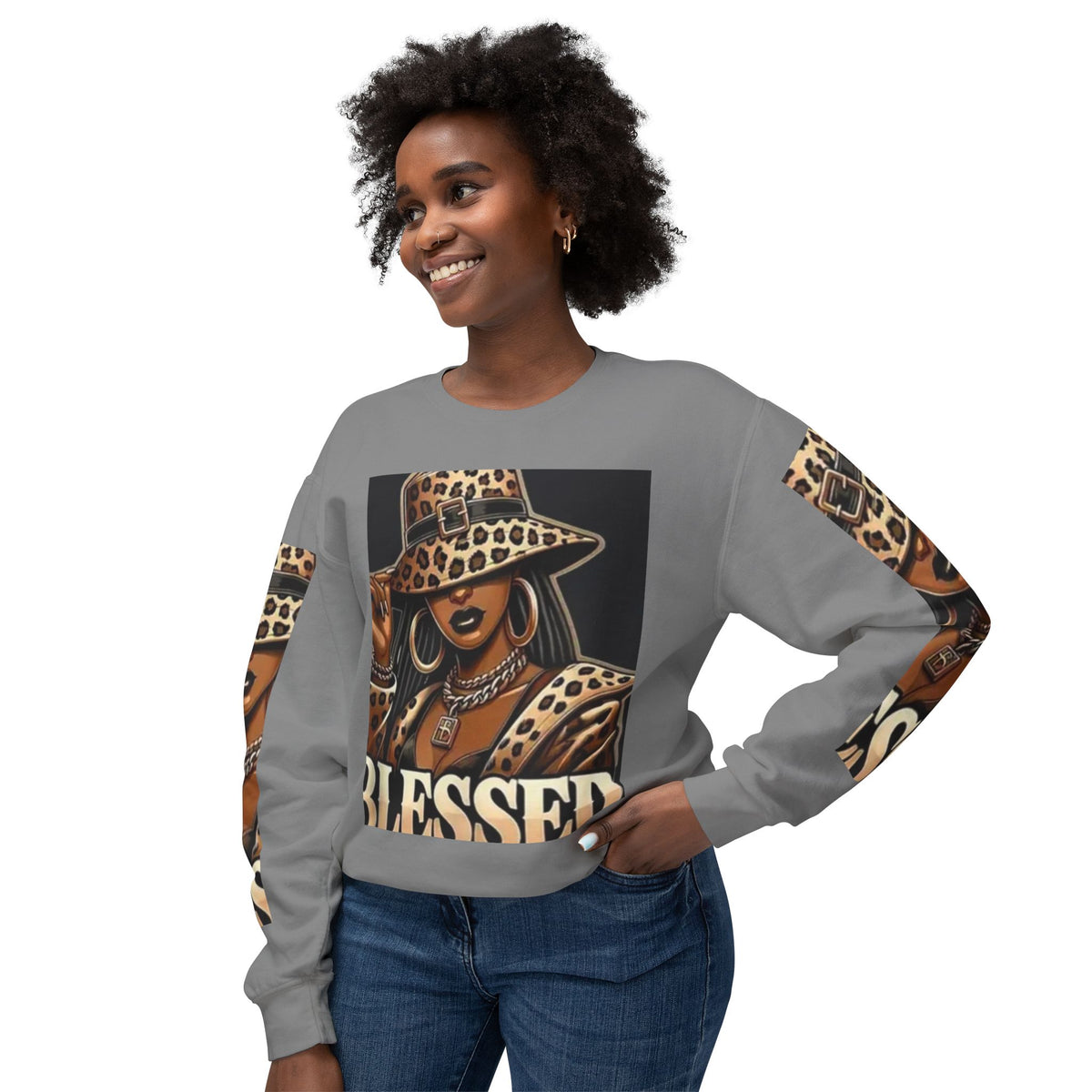 Blessed Leopard Femme Crewneck Sweatshirt