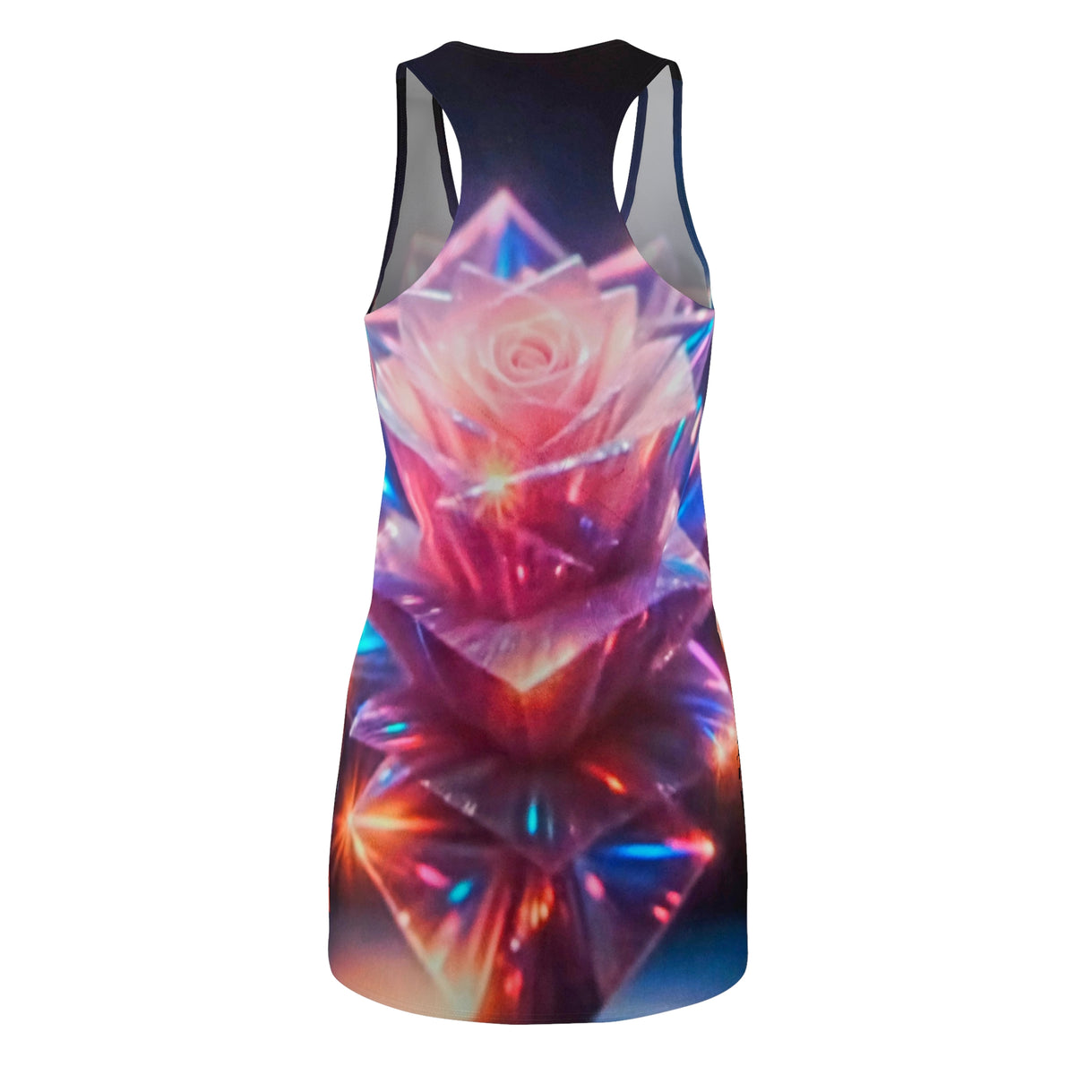 Racerback Dress — Neon Rose Prism All-Over Print