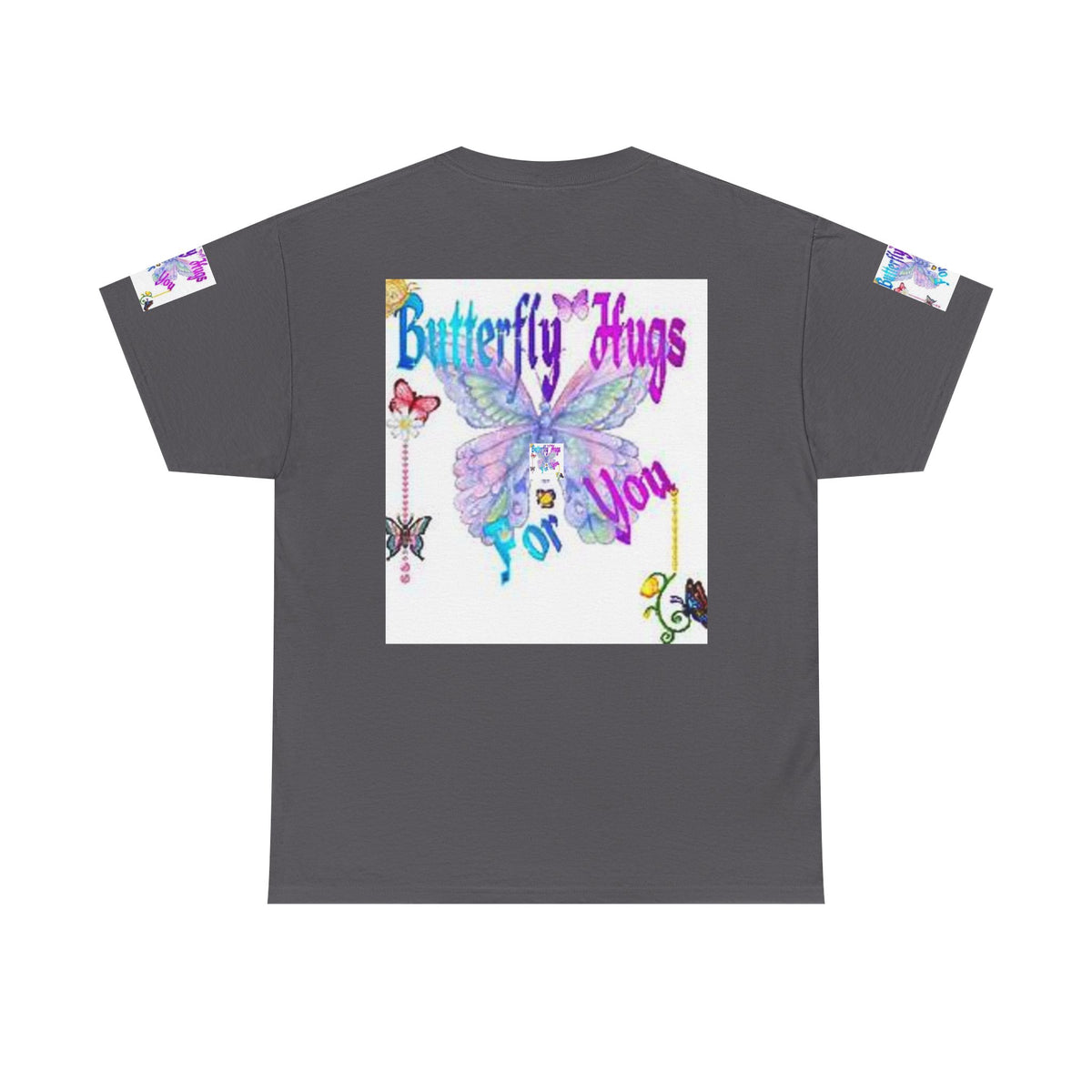 Butterfly Hugs Tee — Pastel Butterfly Graphic Shirt with "Butterfly Hugs For You"
