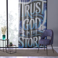 Trust God in the Storm Window Curtain — Inspirational Christian Drapery