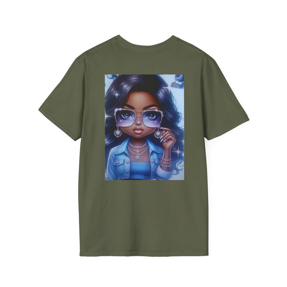 Afro Chic Graphic Tee — Girl with Sunglasses Illustration