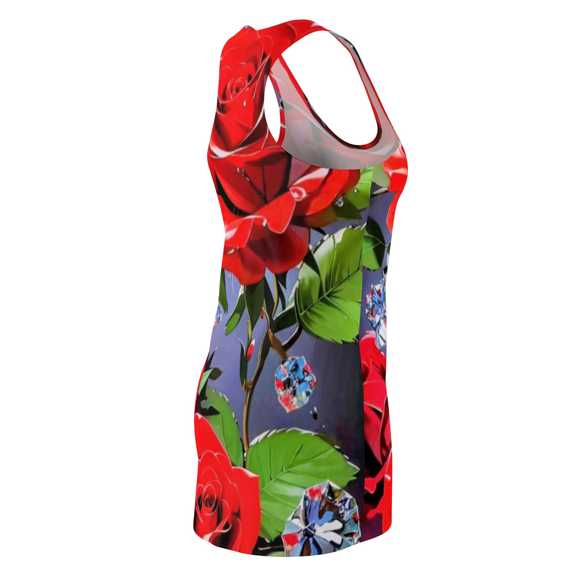 Red Rose All-Over Print Racerback Dress — Floral AOP Summer Dress