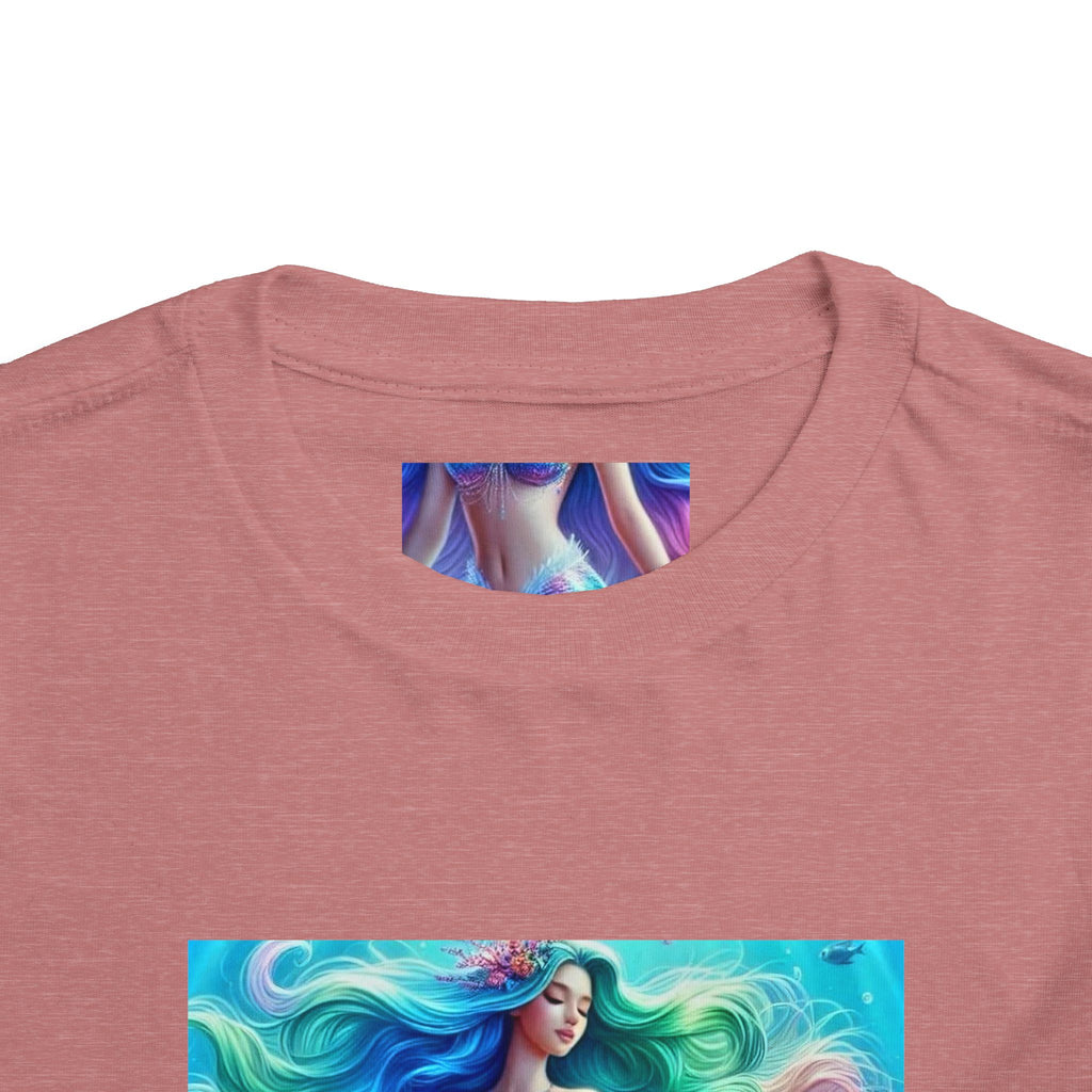 Toddler Mermaid Tee — Colorful Rainbow Sea Princess Short Sleeve Shirt