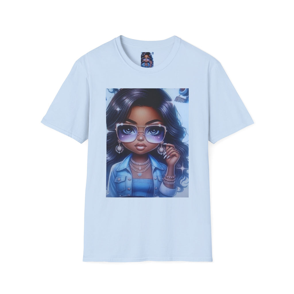 Afro Chic Graphic Tee — Girl with Sunglasses Illustration