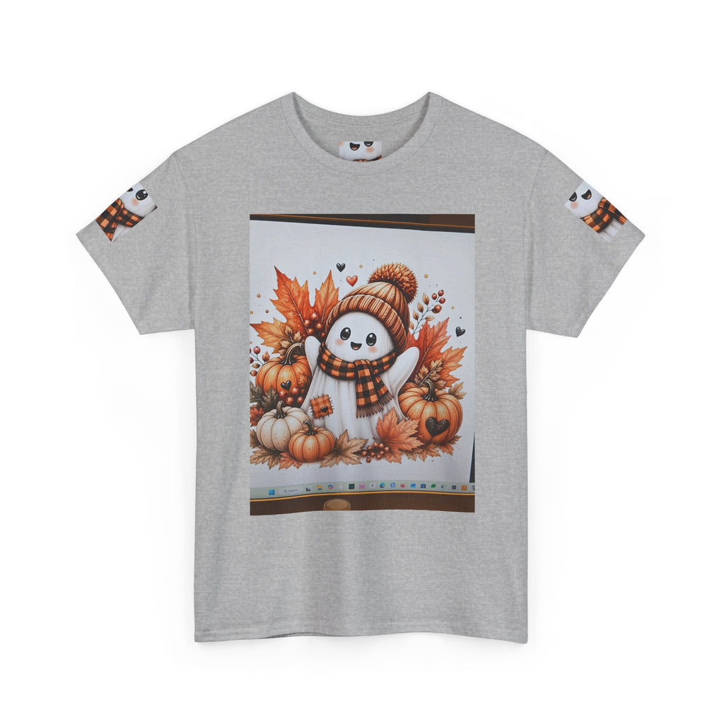 Autumn Snowman Tee — Cute Fall Pumpkin & Leaves Graphic Shirt