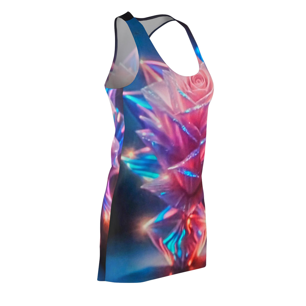 Racerback Dress — Iridescent Prism Rose All-Over Print