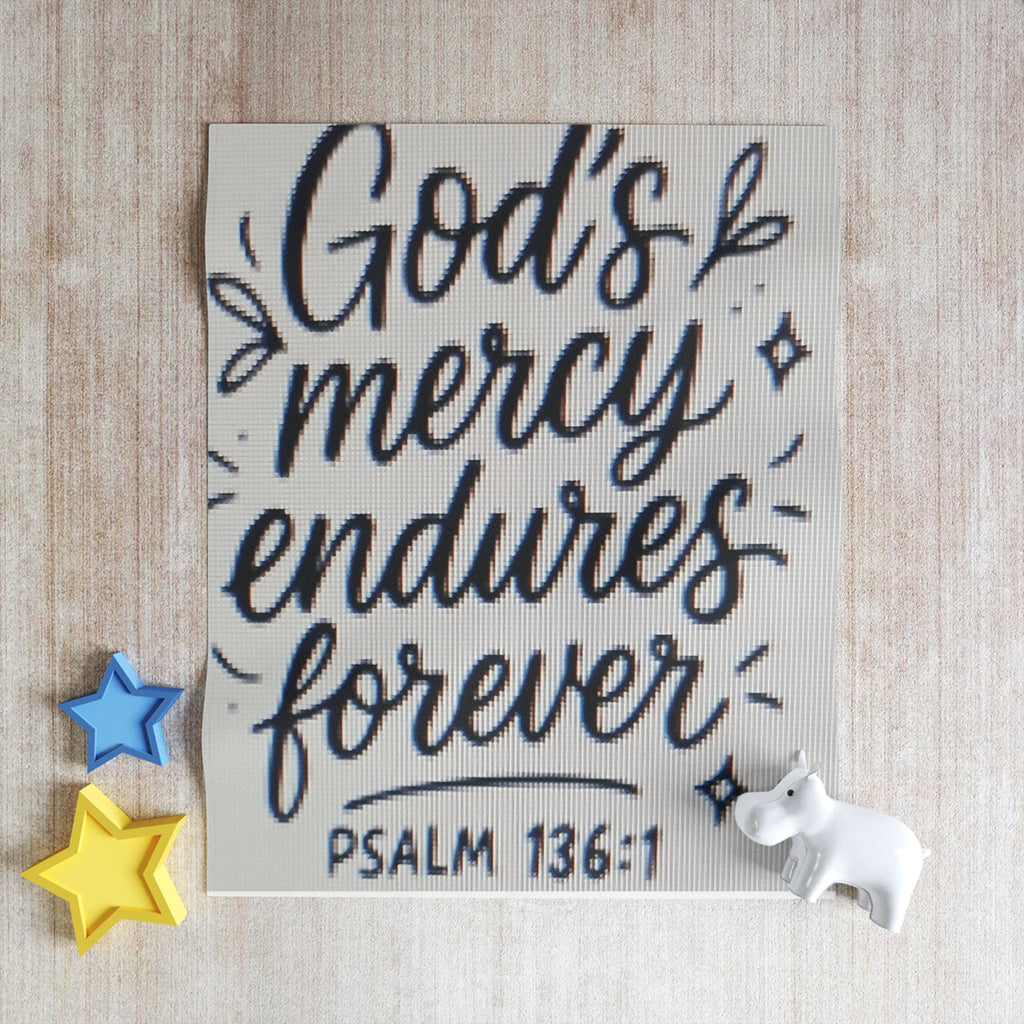 Psalm 136:1 Throw Blanket — "God's Mercy Endures Forever" Inspirational Christian Blanket