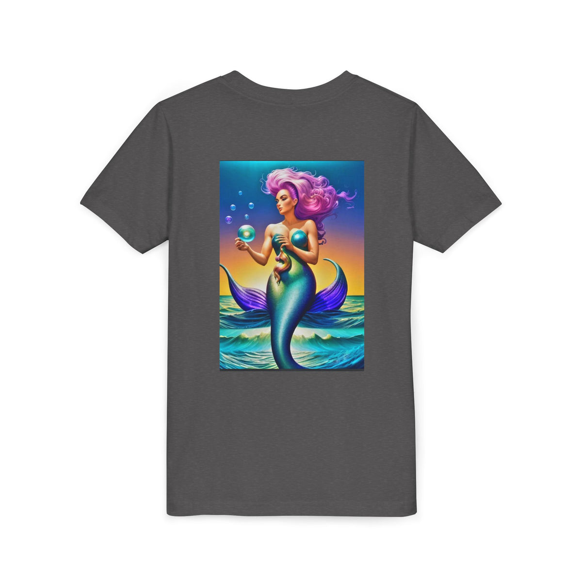 Youth Mermaid Tee — Colorful Fantasy Mermaid Graphic Shirt for Kids