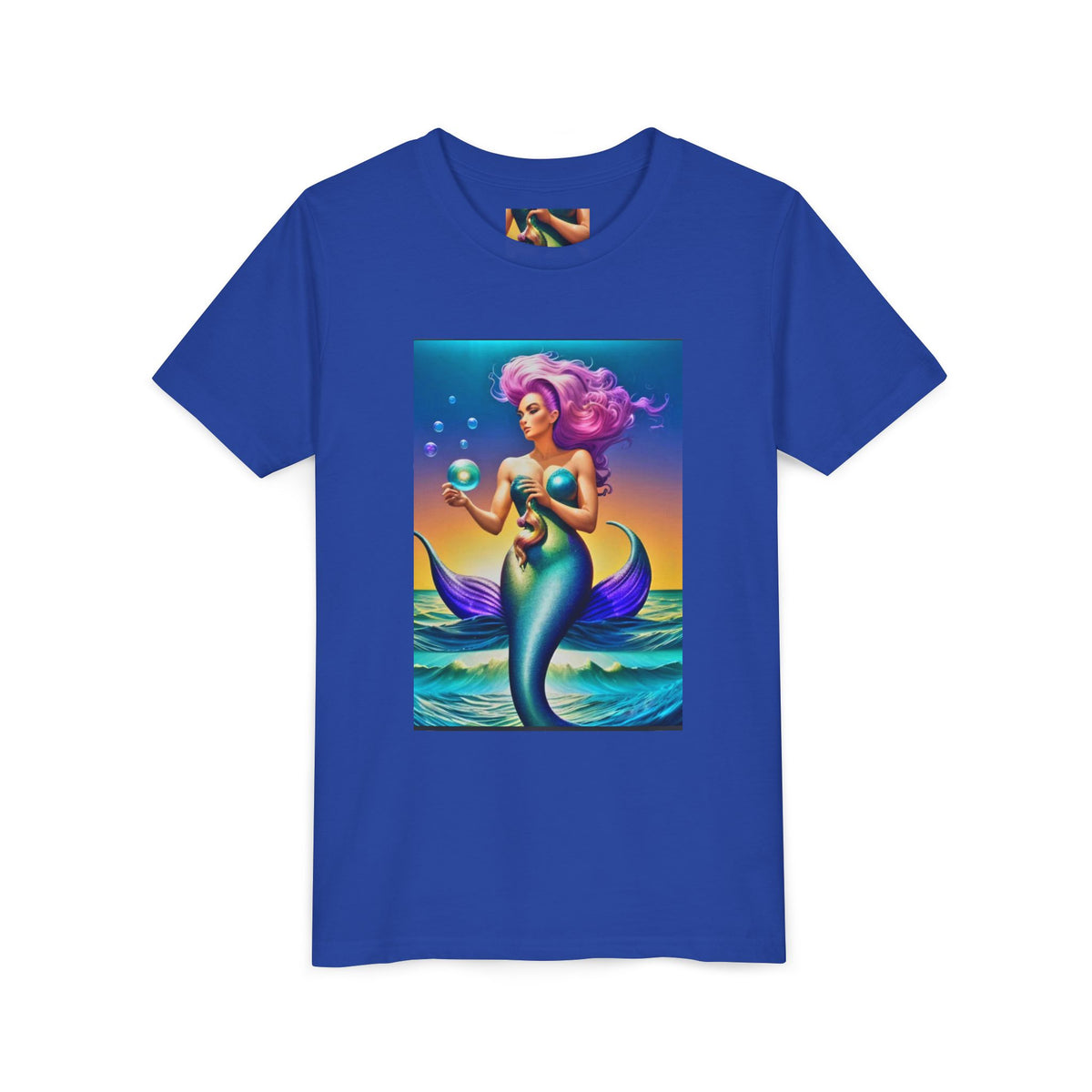 Youth Mermaid Tee — Colorful Fantasy Mermaid Graphic Shirt for Kids