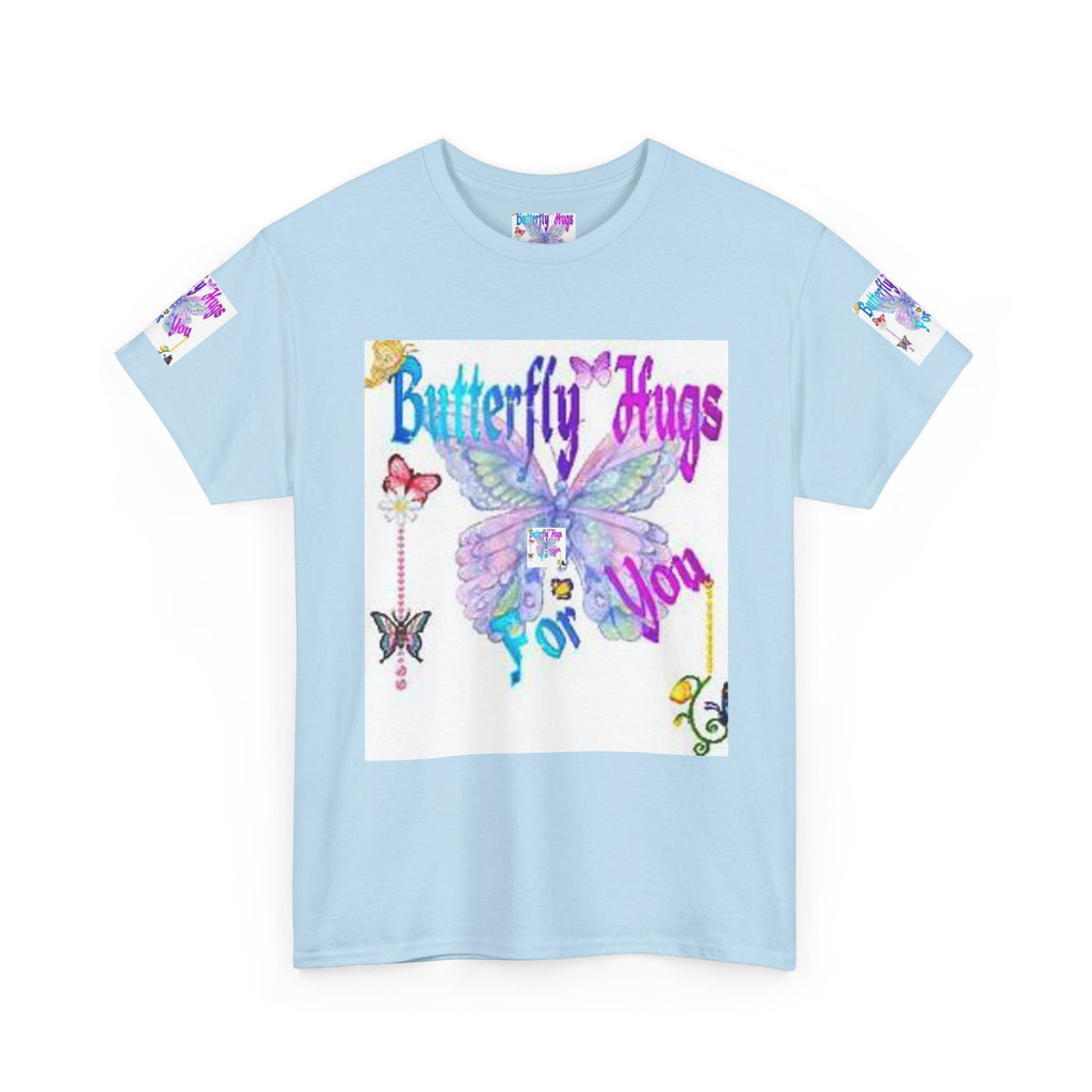 Butterfly Hugs Tee — Pastel Butterfly Graphic Shirt with "Butterfly Hugs For You"