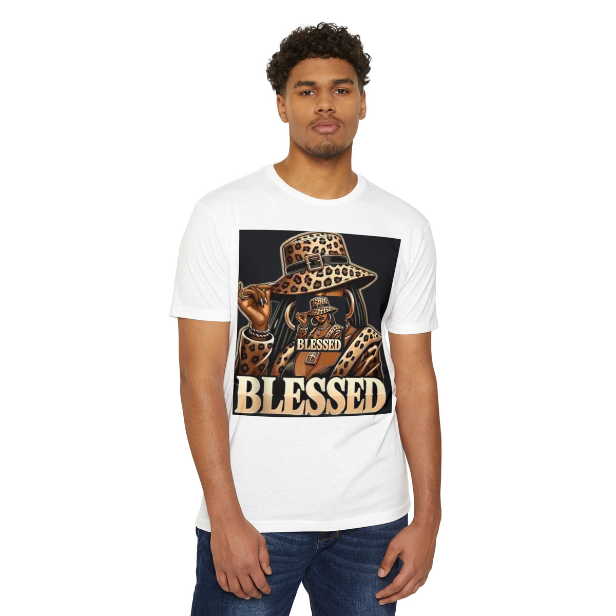 Blessed Leopard Hat T-Shirt
