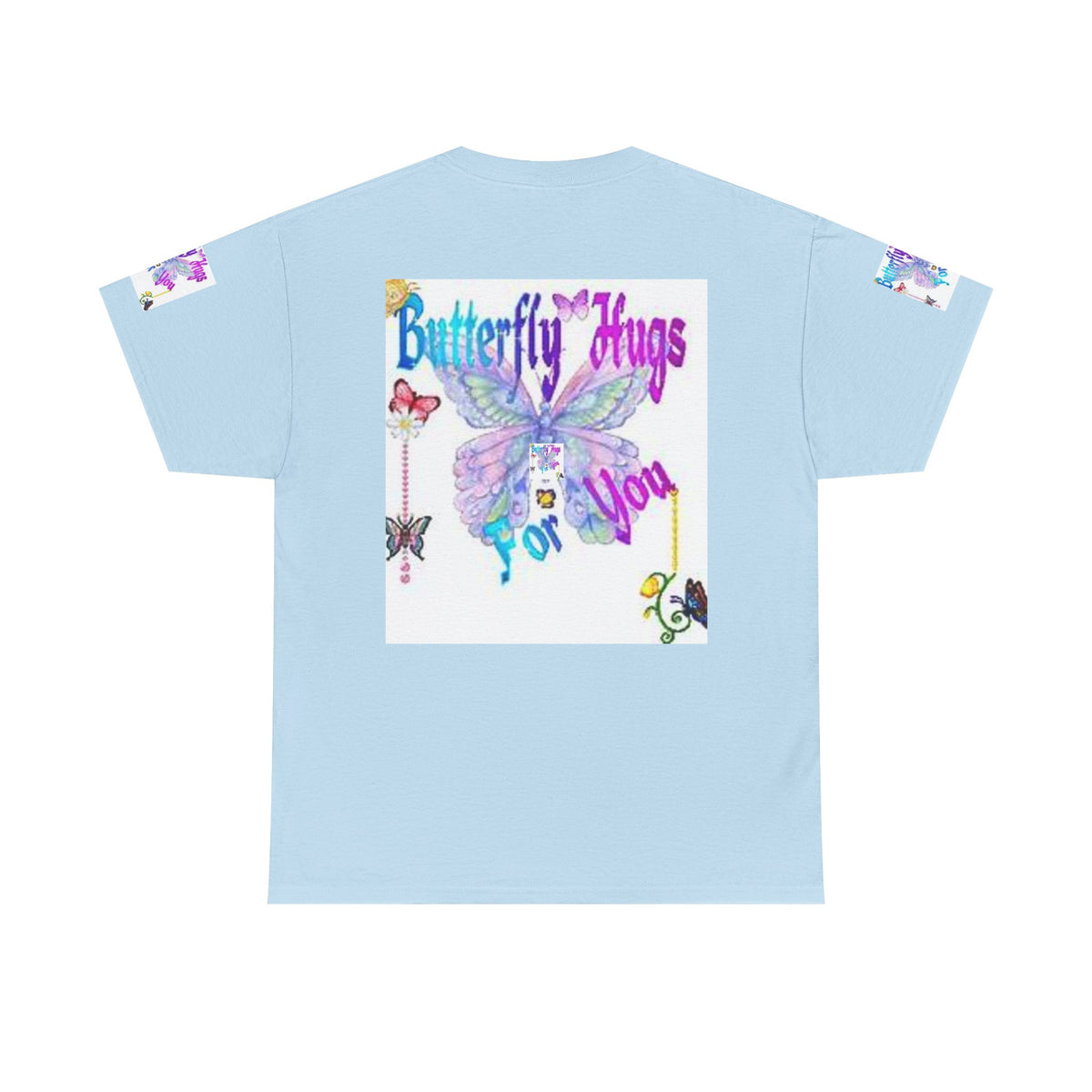 Butterfly Hugs Tee — Pastel Butterfly Graphic Shirt with "Butterfly Hugs For You"