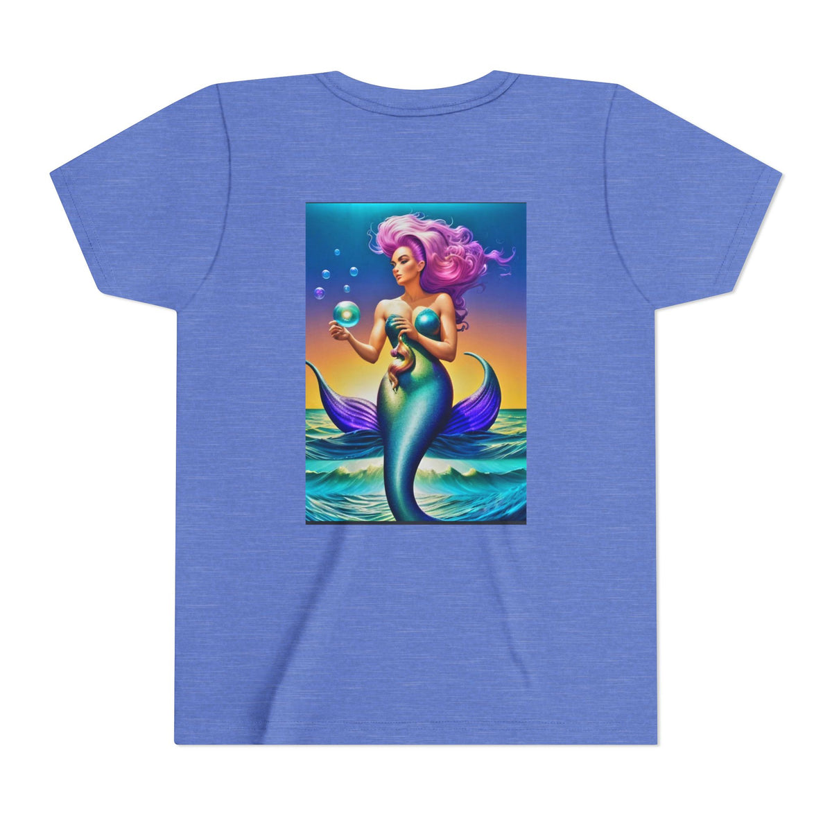 Youth Mermaid Tee — Colorful Fantasy Mermaid Graphic Shirt for Kids