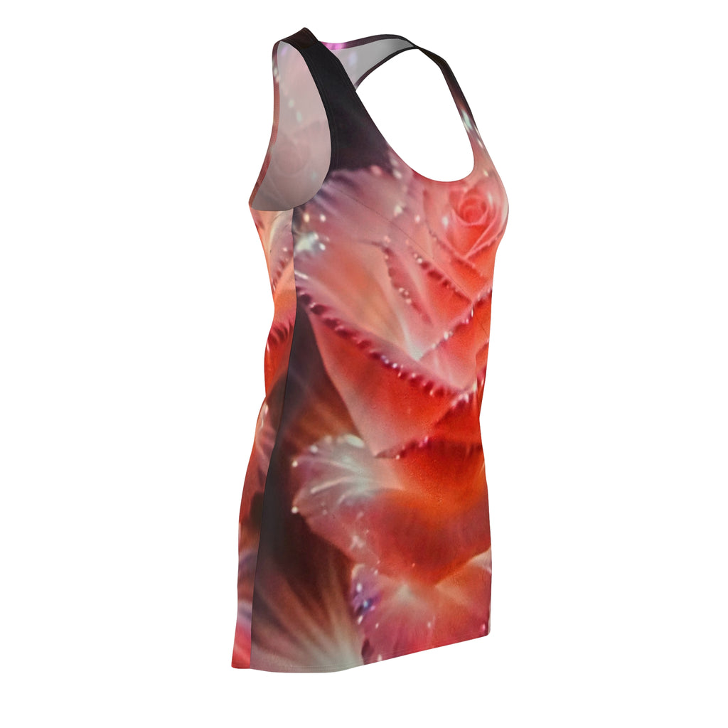 Rose Petal Dream Racerback Dress — Pink Floral All-Over Print