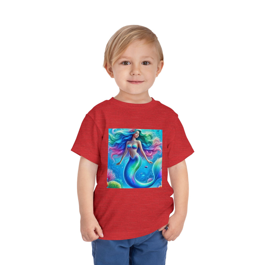 Toddler Mermaid Tee — Colorful Rainbow Sea Princess Short Sleeve Shirt