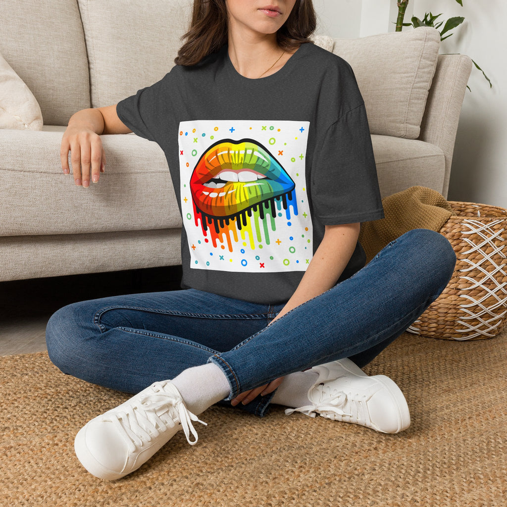Rainbow Drip Lips T-Shirt — Pride LGBTQ+ Colorful Lip Graphic Tee