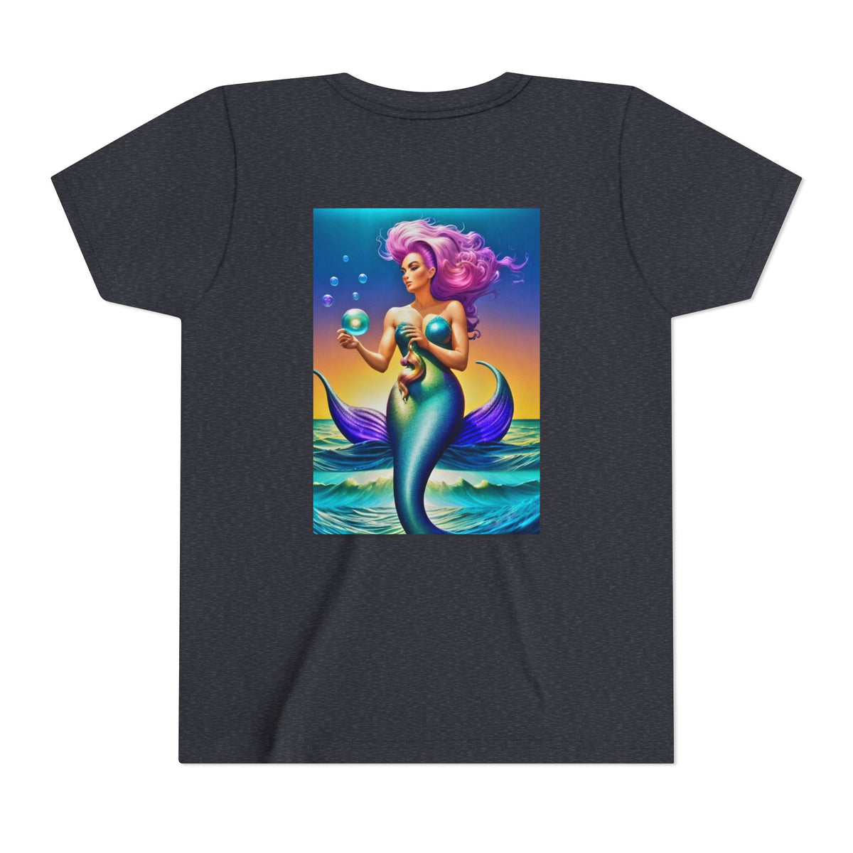 Youth Mermaid Tee — Colorful Fantasy Mermaid Graphic Shirt for Kids