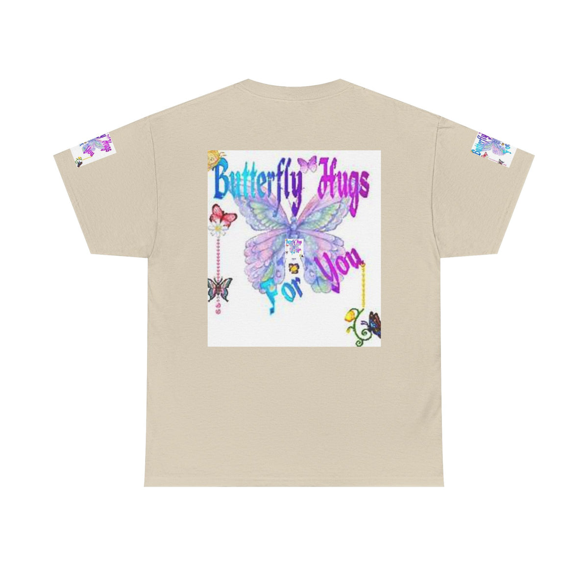 Butterfly Hugs Tee — Pastel Butterfly Graphic Shirt with "Butterfly Hugs For You"