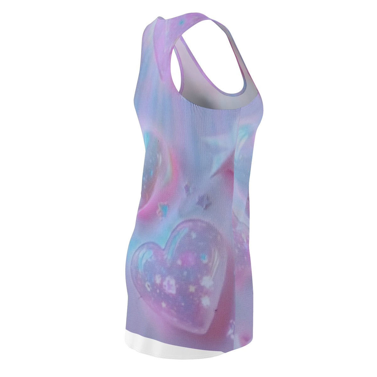 Pastel Heart Racerback Dress — Dreamy Galaxy Pastel All-Over Print