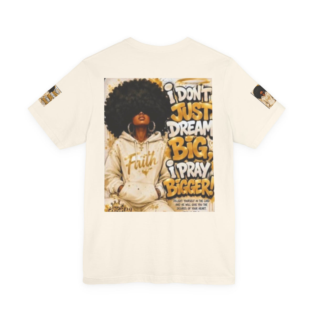 Faith Hoodie Tee — "I Don’t Just Dream Big, I Pray Bigger" Inspirational Graphic T-Shirt