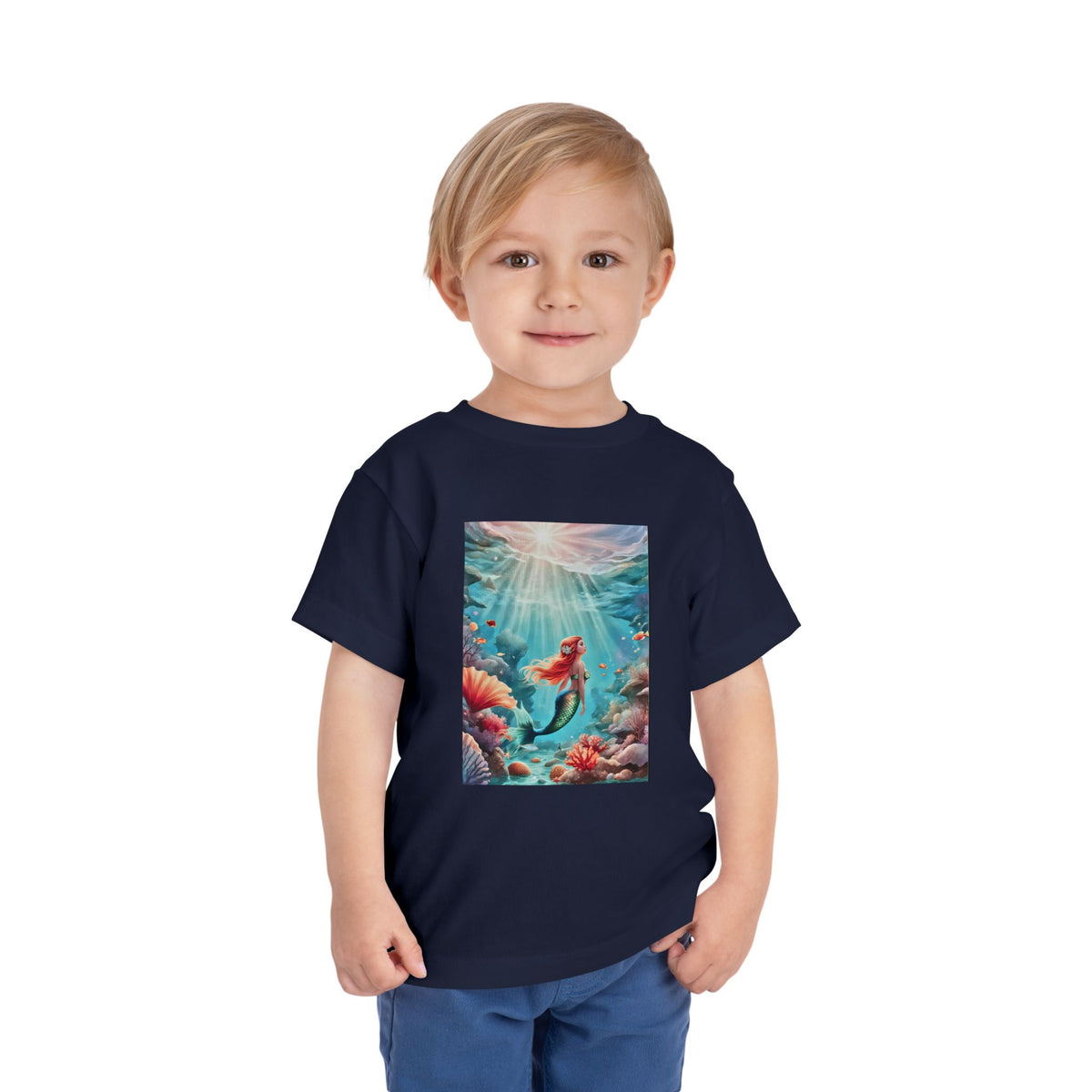 Mermaid Toddler Tee – Underwater Sunlight Sea Life Graphic