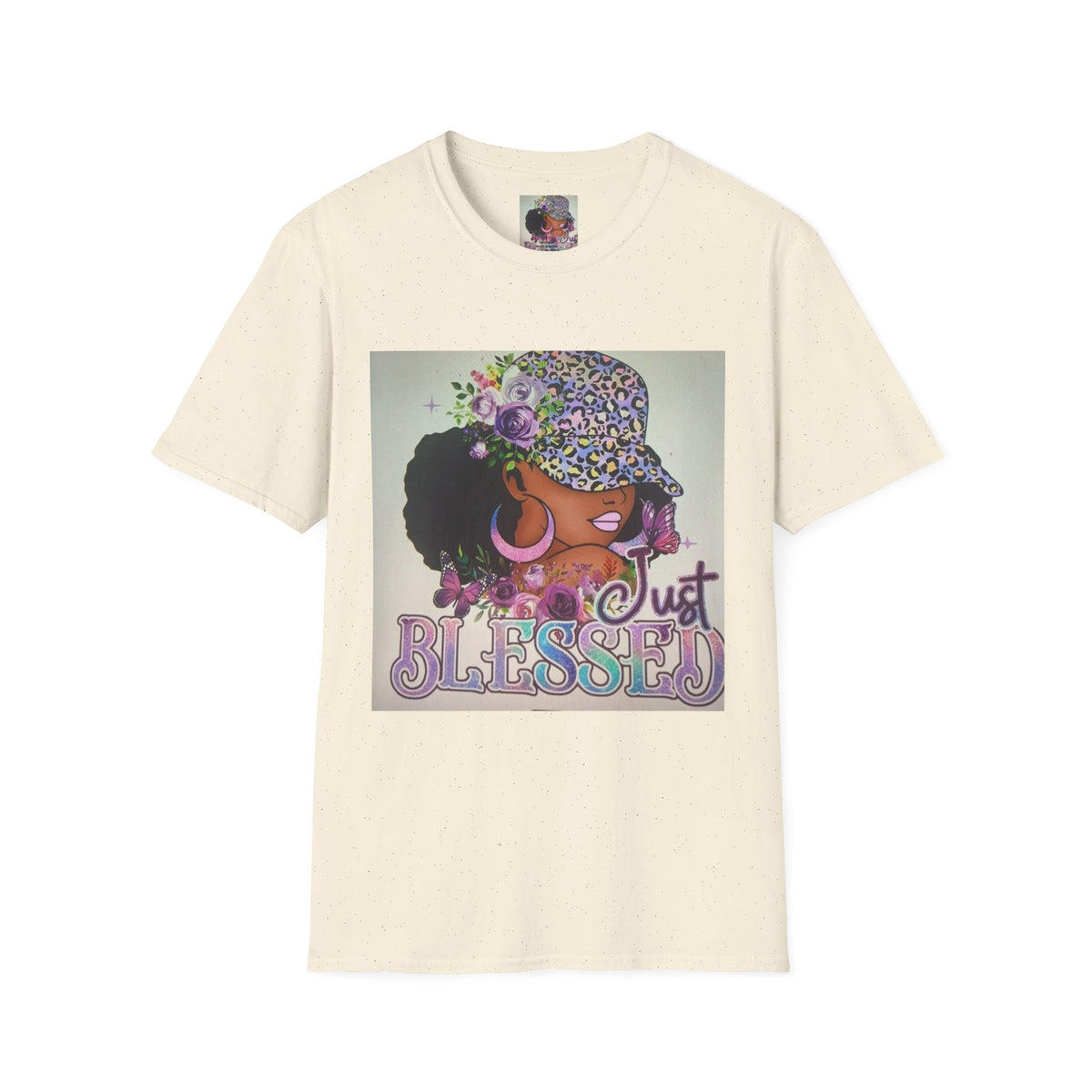 Just Blessed Afro Floral Tee