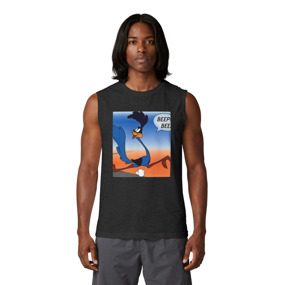 Road Runner 'Beep Beep' Muscle Tank — Vintage Cartoon Graphic Tank Top