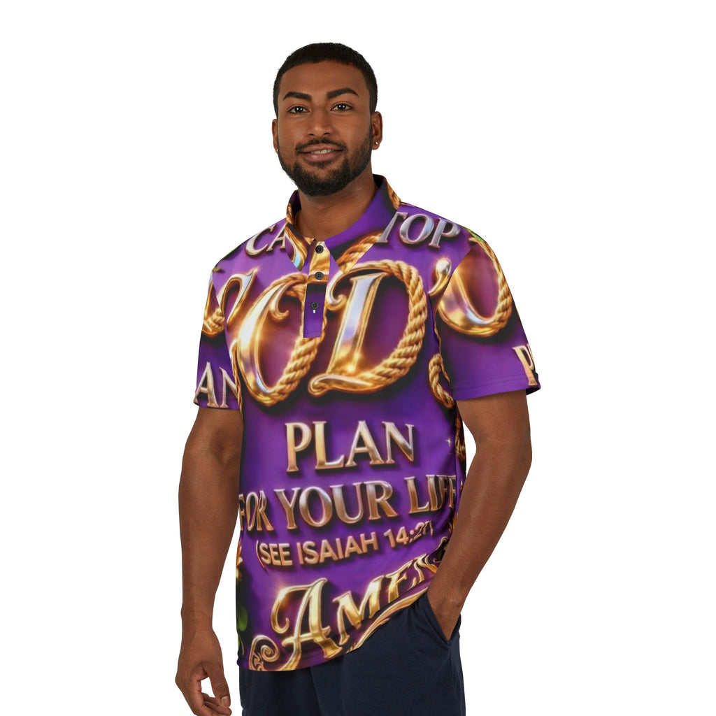 Religious Polo Shirt — "God's Plan for Your Life (See Isaiah 14:27)"
