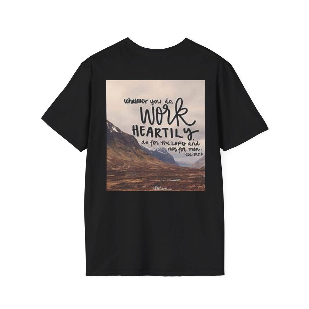 Work Heartily T-Shirt — Inspirational Christian Verse Tee (Colossians 3:23)