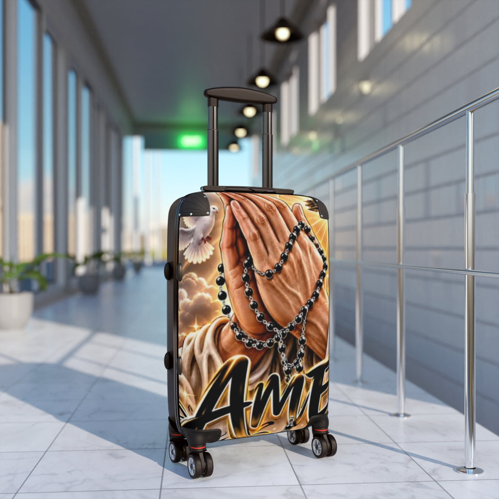 Prayer Hands Rosary Carry-On Suitcase – Religious Travel Luggage