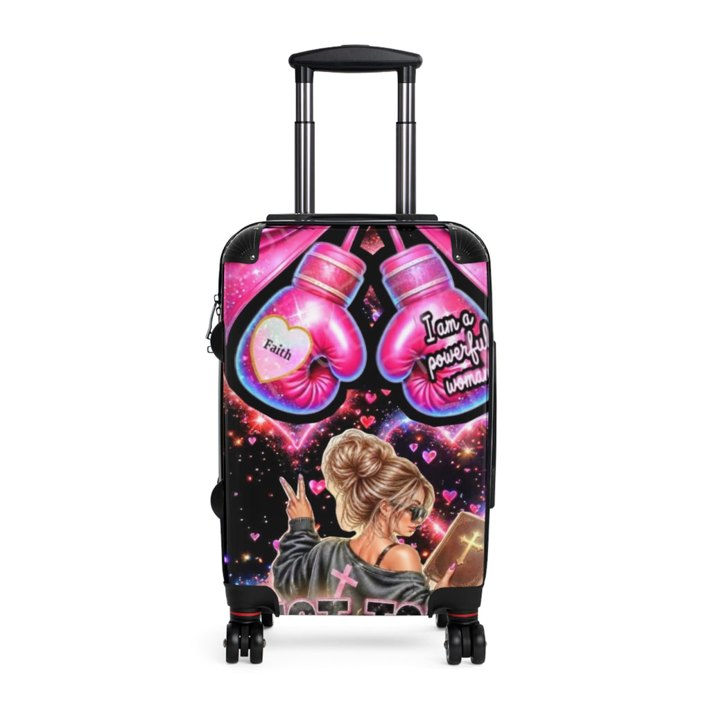 Faith Boxing Suitcase – Inspirational Travel Luggage with 'I am a powerful woman' Design