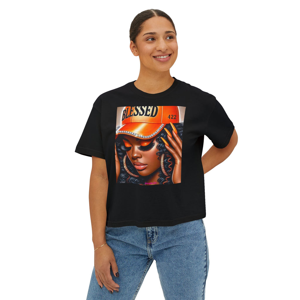 Blessed 422 Boxy Tee – Women’s Graphic Crop Shirt