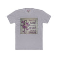 Christian Tee — "Blessed by God, Saved by Jesus, Filled by the Spirit" Floral Cross