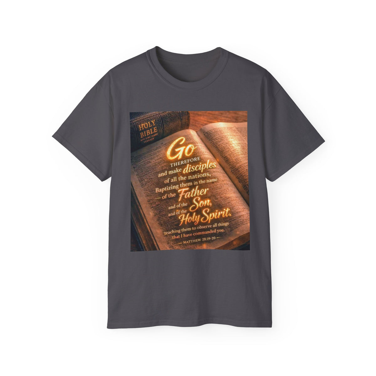 Christian Bible Verse T-Shirt — "Go...make disciples" Inspirational Faith Tee
