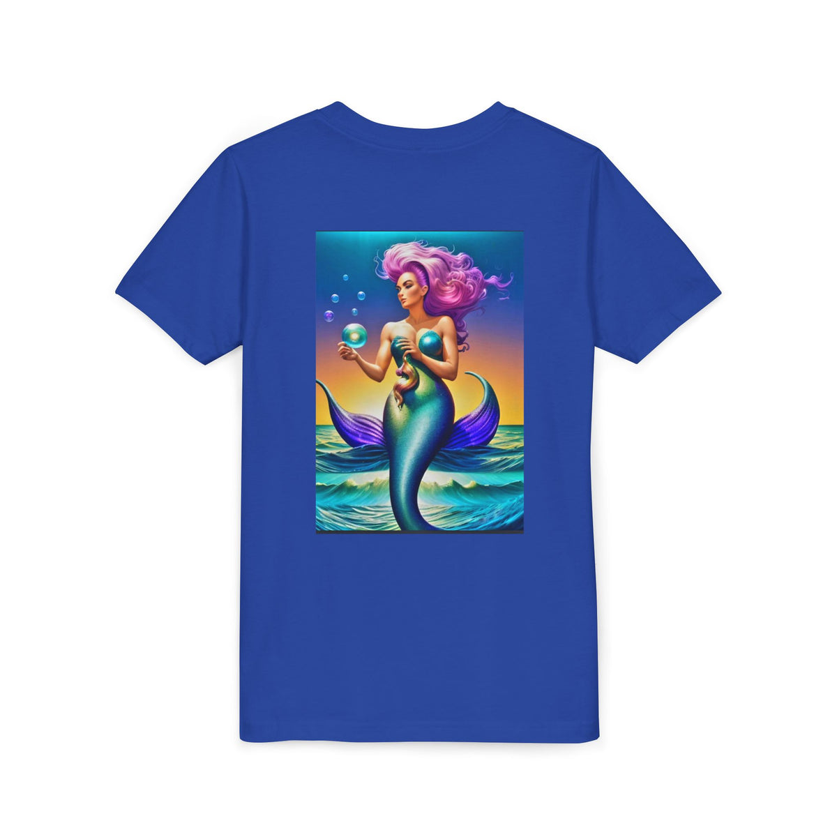 Youth Mermaid Tee — Colorful Fantasy Mermaid Graphic Shirt for Kids