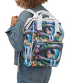 Diaper Backpack – Colorful Waterfall Eye Print Multifunctional Baby Bag