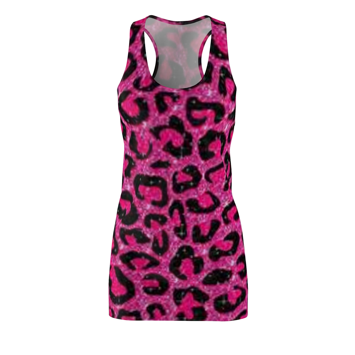 Pink Glitter Leopard Racerback Dress
