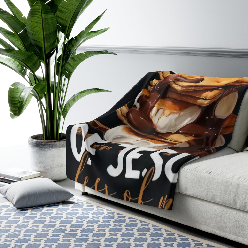 Sherpa Blanket — "S'more of Jesus" Cozy Christian Throw