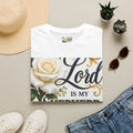 Lord Is My Shepherd T-Shirt — Psalm 23:1 Floral Christian Tee