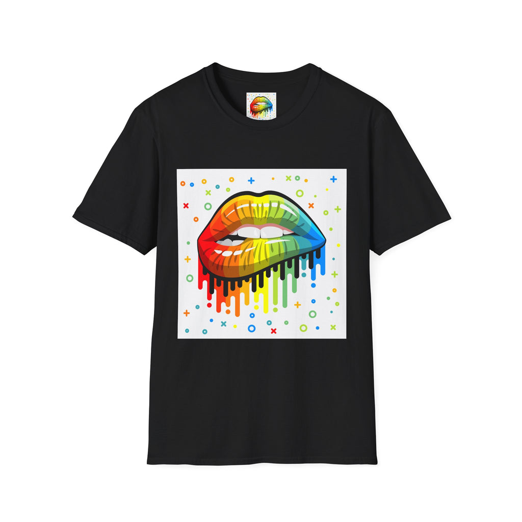Rainbow Drip Lips T-Shirt — Pride LGBTQ+ Colorful Lip Graphic Tee