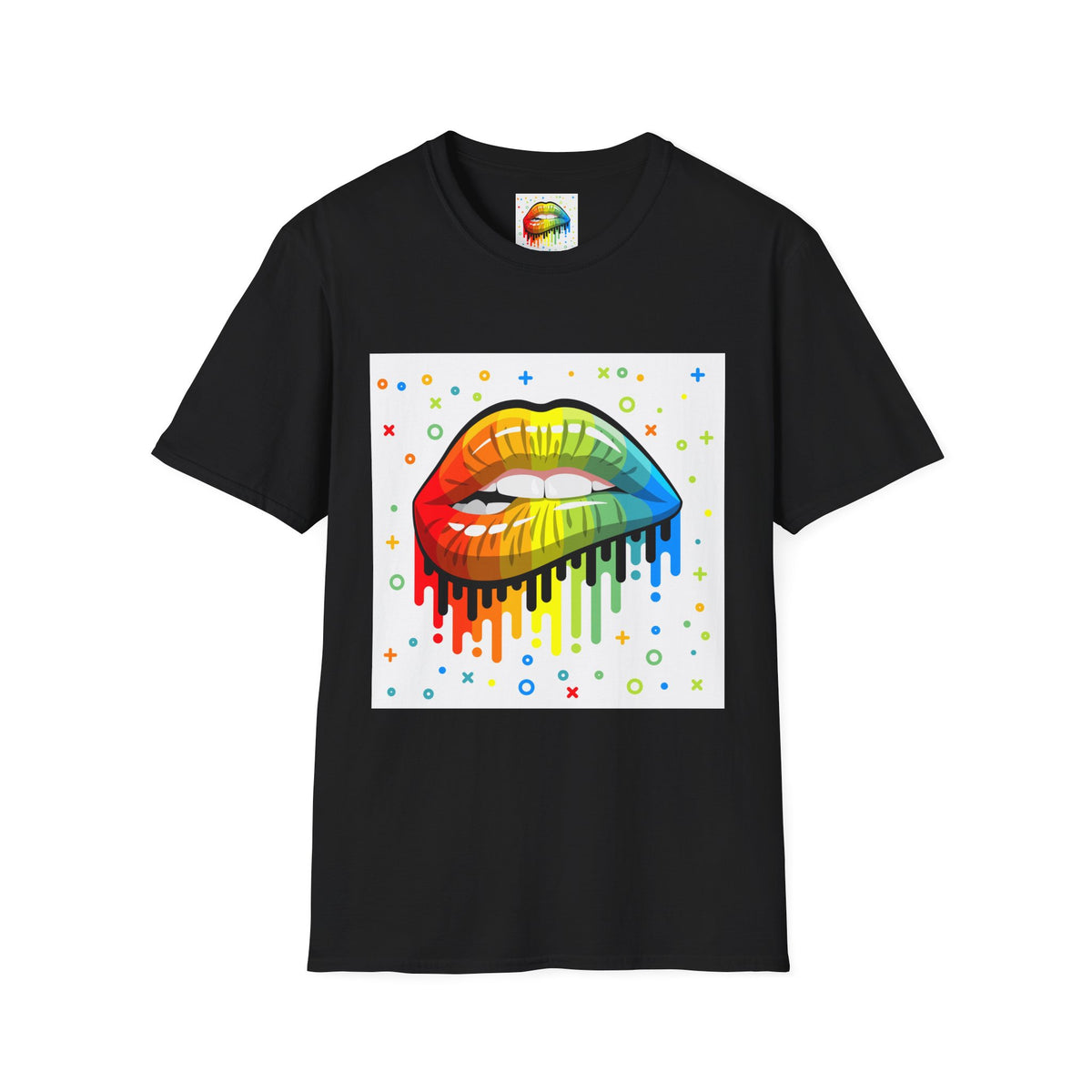 Rainbow Drip Lips T-Shirt — Pride LGBTQ+ Colorful Lip Graphic Tee