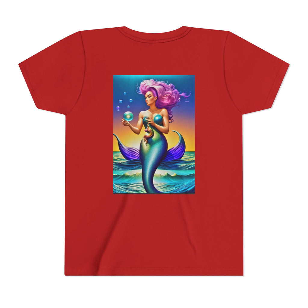 Youth Mermaid Tee — Colorful Fantasy Mermaid Graphic Shirt for Kids