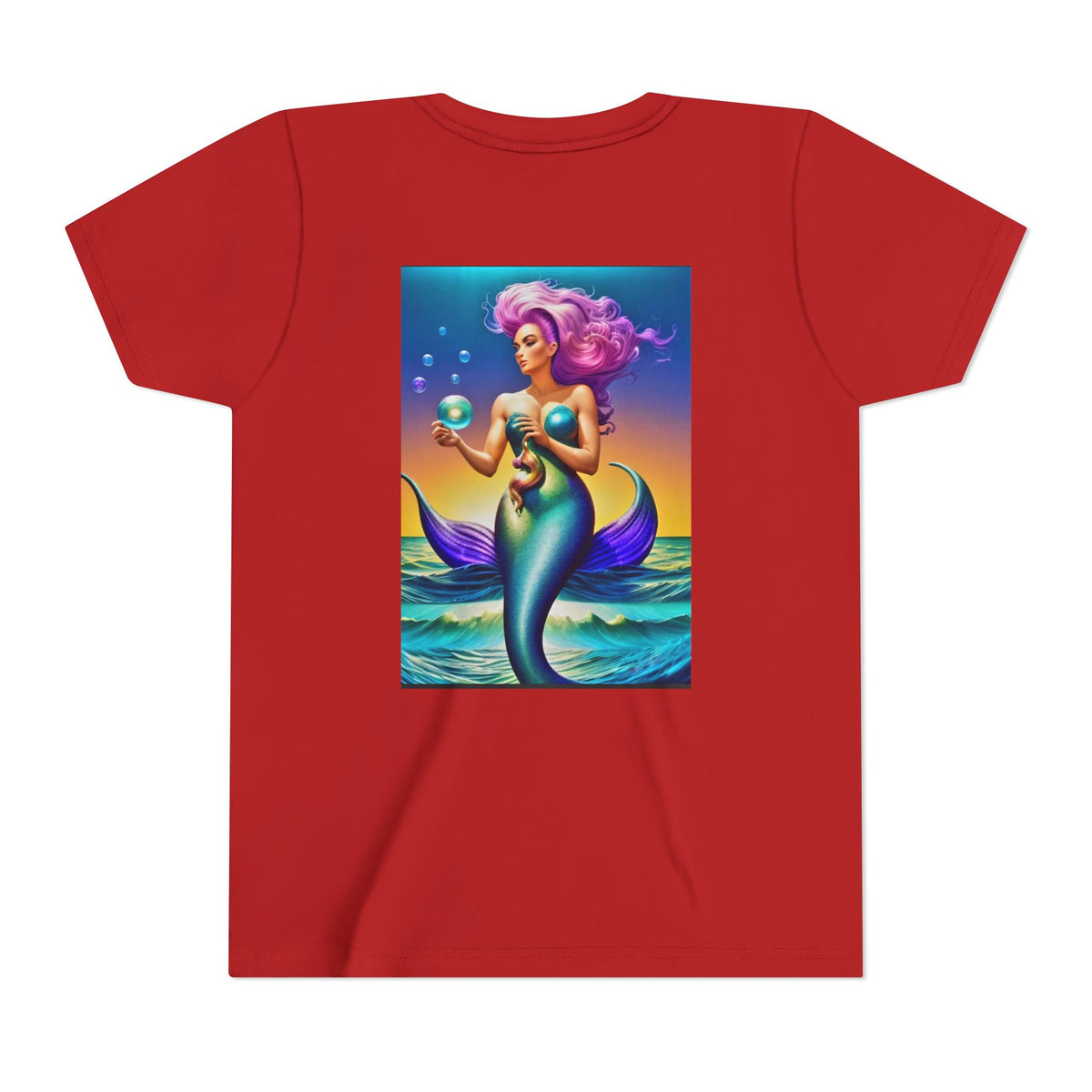 Youth Mermaid Tee — Colorful Fantasy Mermaid Graphic Shirt for Kids