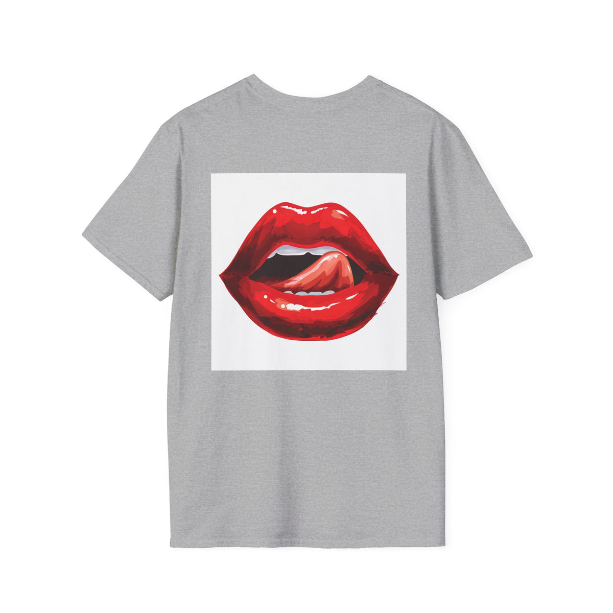 Graphic Tee — Glossy Red Lips Tongue-Out Design