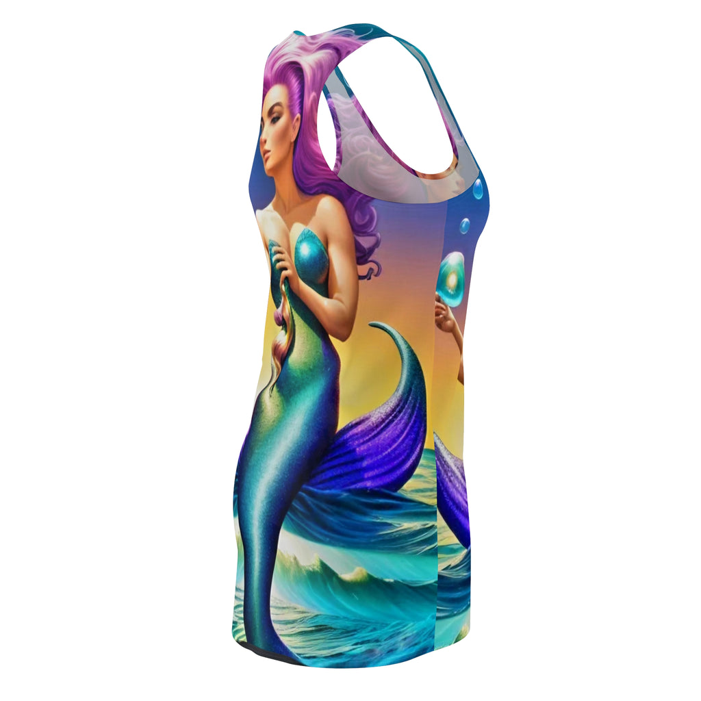Mermaid Racerback Dress – Vibrant All-Over-Print Beachwear