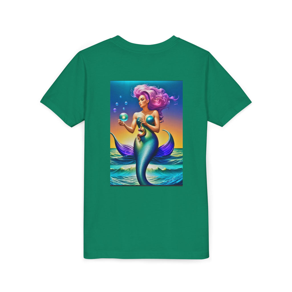 Youth Mermaid Tee — Colorful Fantasy Mermaid Graphic Shirt for Kids