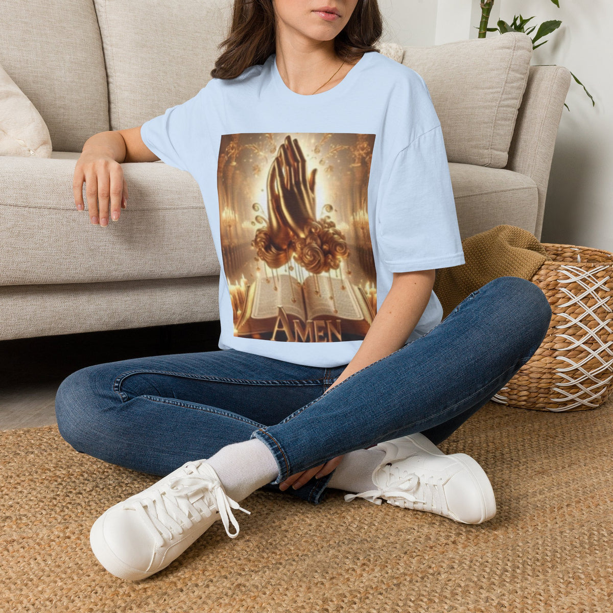 Prayer Hands T‑Shirt – "Amen" Spiritual Faith Tee