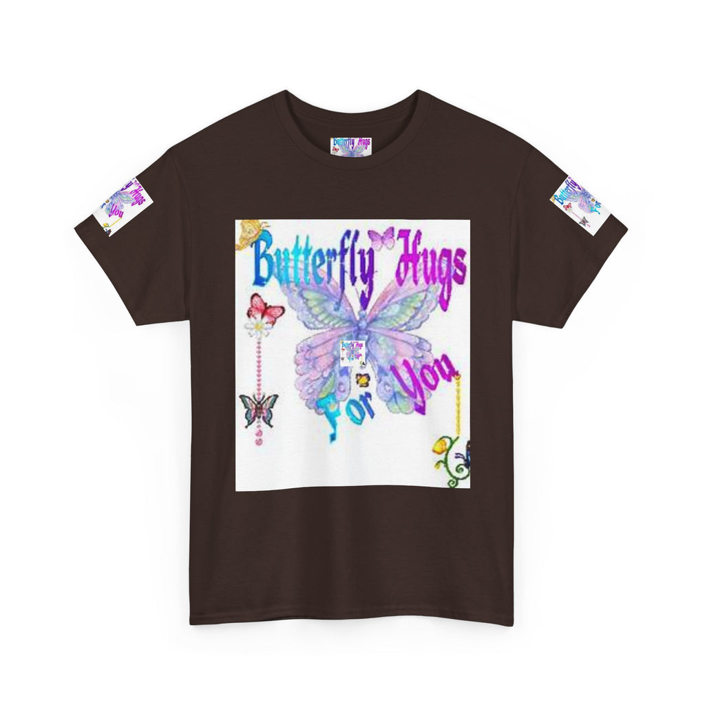 Butterfly Hugs Tee — Pastel Butterfly Graphic Shirt with "Butterfly Hugs For You"