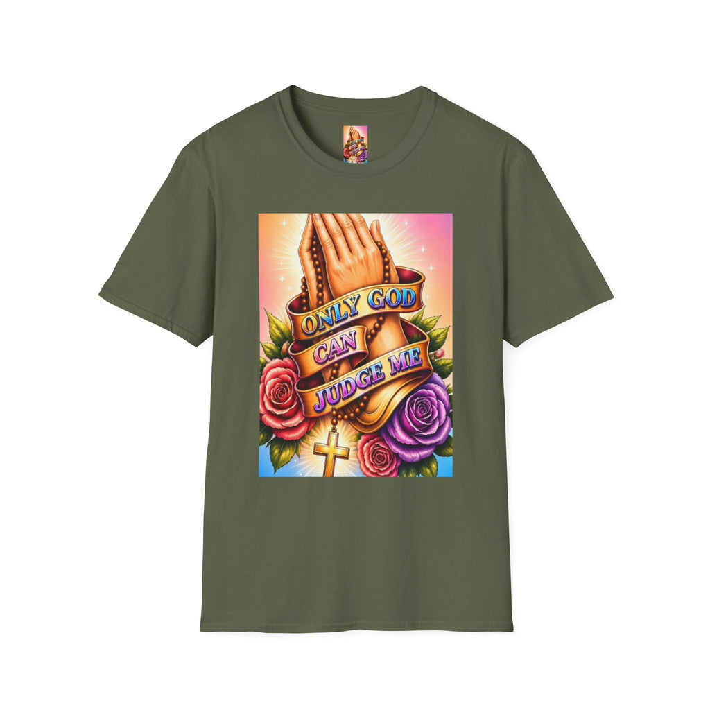 T-Shirt — "Only God Can Judge Me" Praying Hands Religious Tee